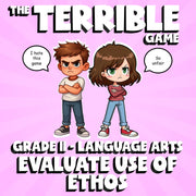 Evaluate Use of Ethos THE TERRIBLE GAME - No Prep Grade 11 ELA Review Activity