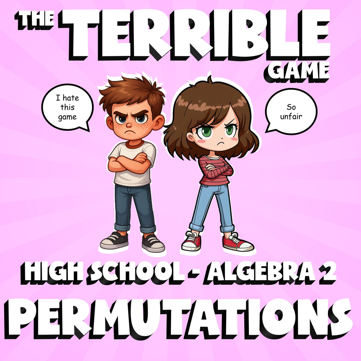Permutations THE TERRIBLE GAME - No Prep Algebra 2 Math Review Activity