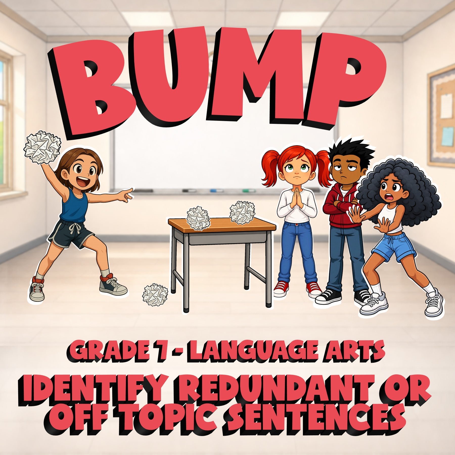 Identify Redundant or Off Topic Sentences BUMP ELA Game - No Prep Grade 7 Review