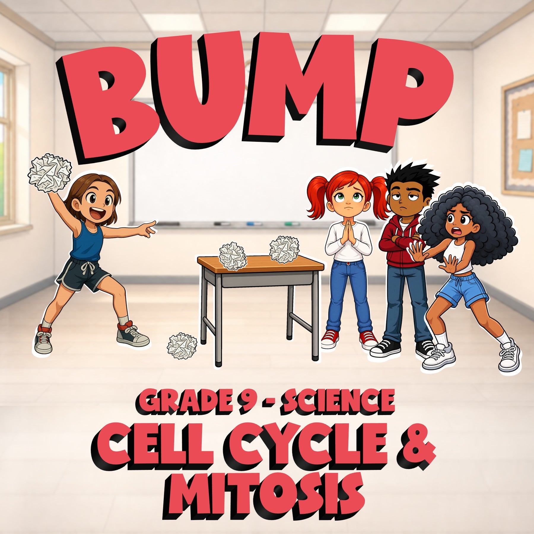 Cell Cycle & Mitosis BUMP Science Game - No Prep Grade 9 Review Activity