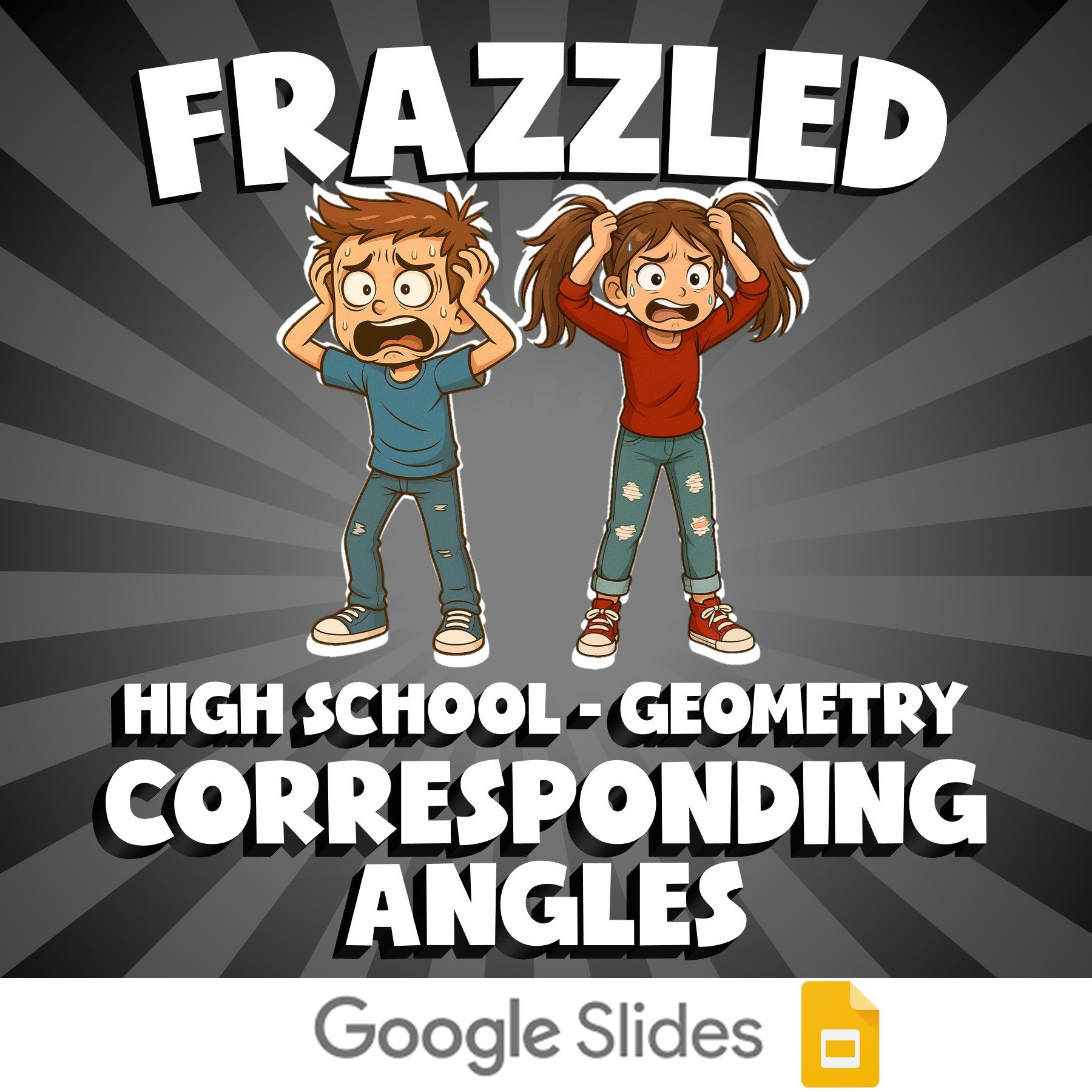 Corresponding Angles FRAZZLED Math Game - No Prep Geometry Review Activity