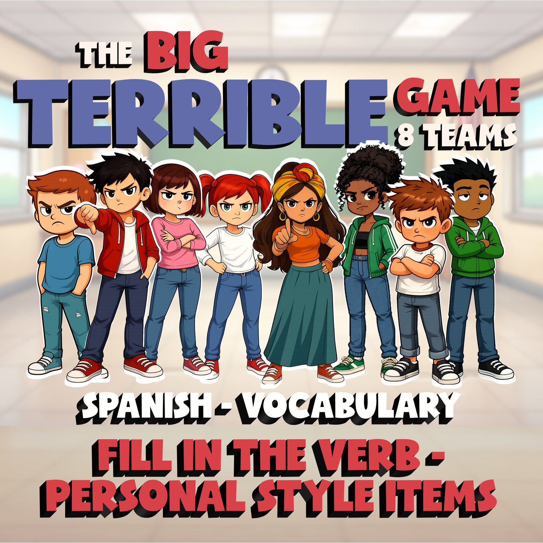 Fill In The Verb - Personal Style Items BIG TERRIBLE GAME - Spanish Exercise