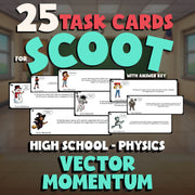 Vector Momentum SCOOT TASK CARDS Science Game - No Prep Physics Review Activity