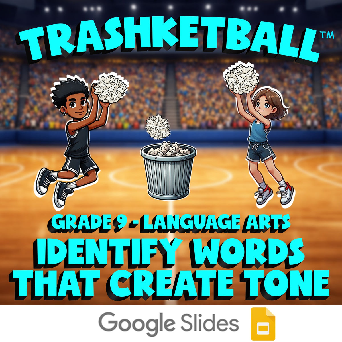 Identify Words That Create Tone TRASHKETBALL ELA Game - No Prep Grade 9 Review