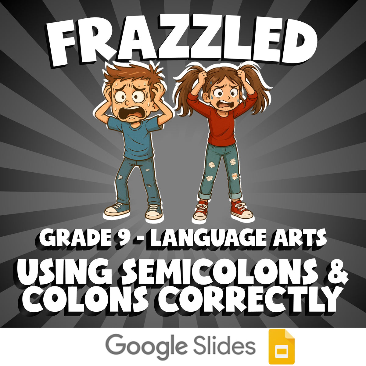 Using Semicolons & Colons Correctly FRAZZLED ELA Game - No Prep Grade 9 Review