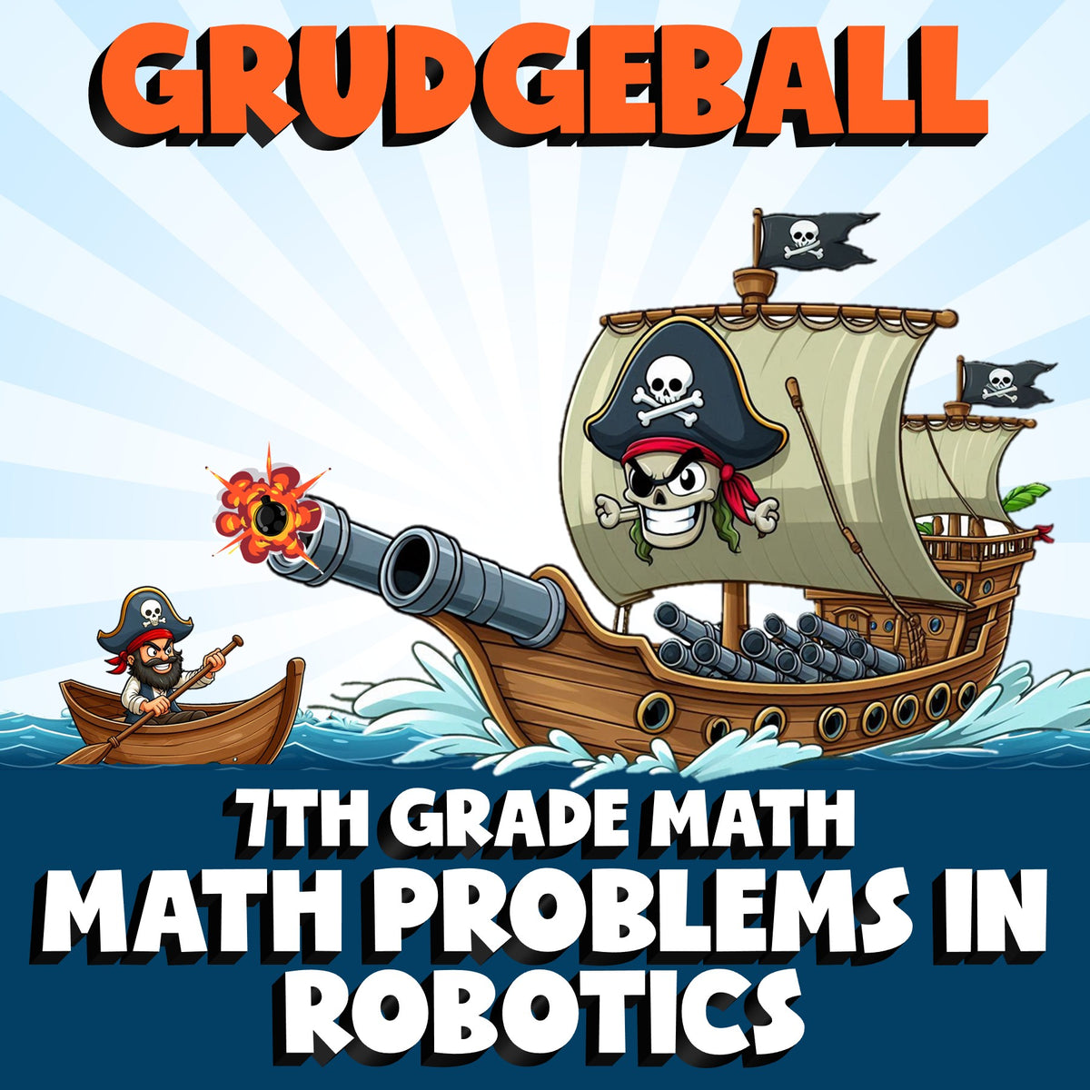 Math Problems in Robotics GRUDGEBALL Math Game - No Prep Grade 7 Review Activity