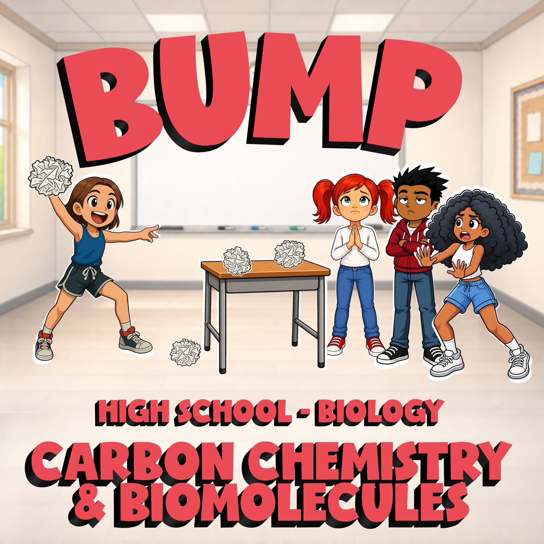 Carbon Chemistry & Biomolecules BUMP Science Game - No Prep Biology Review