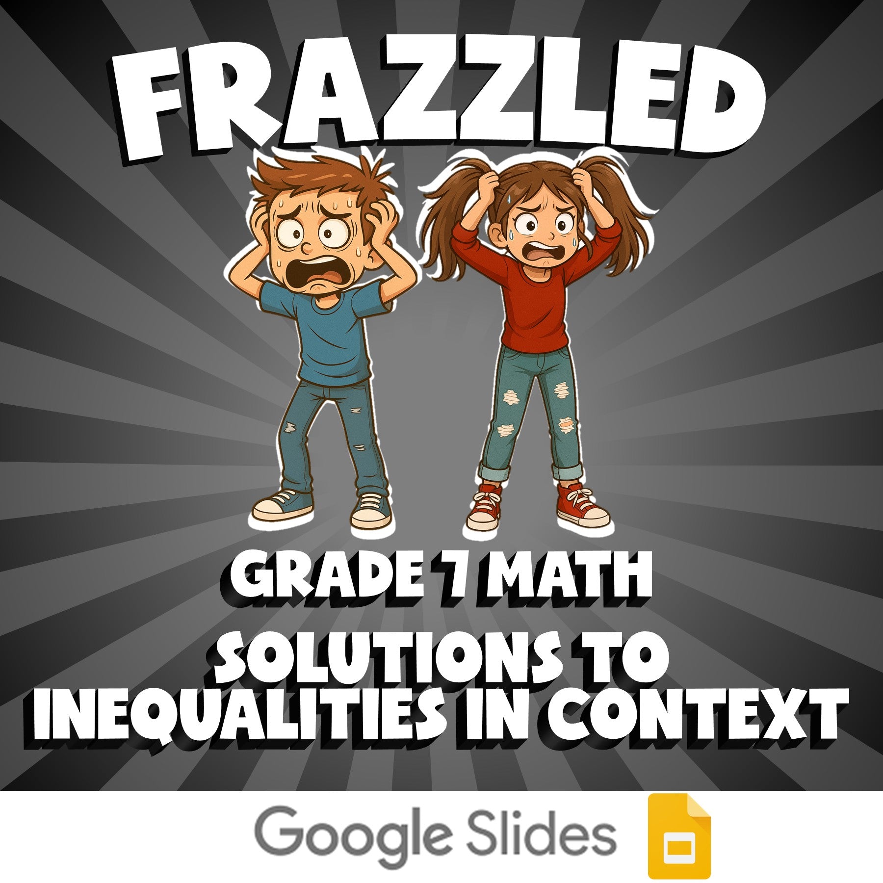 Solutions to Inequalities in Context FRAZZLED Math Game - No Prep Grade 7 Review