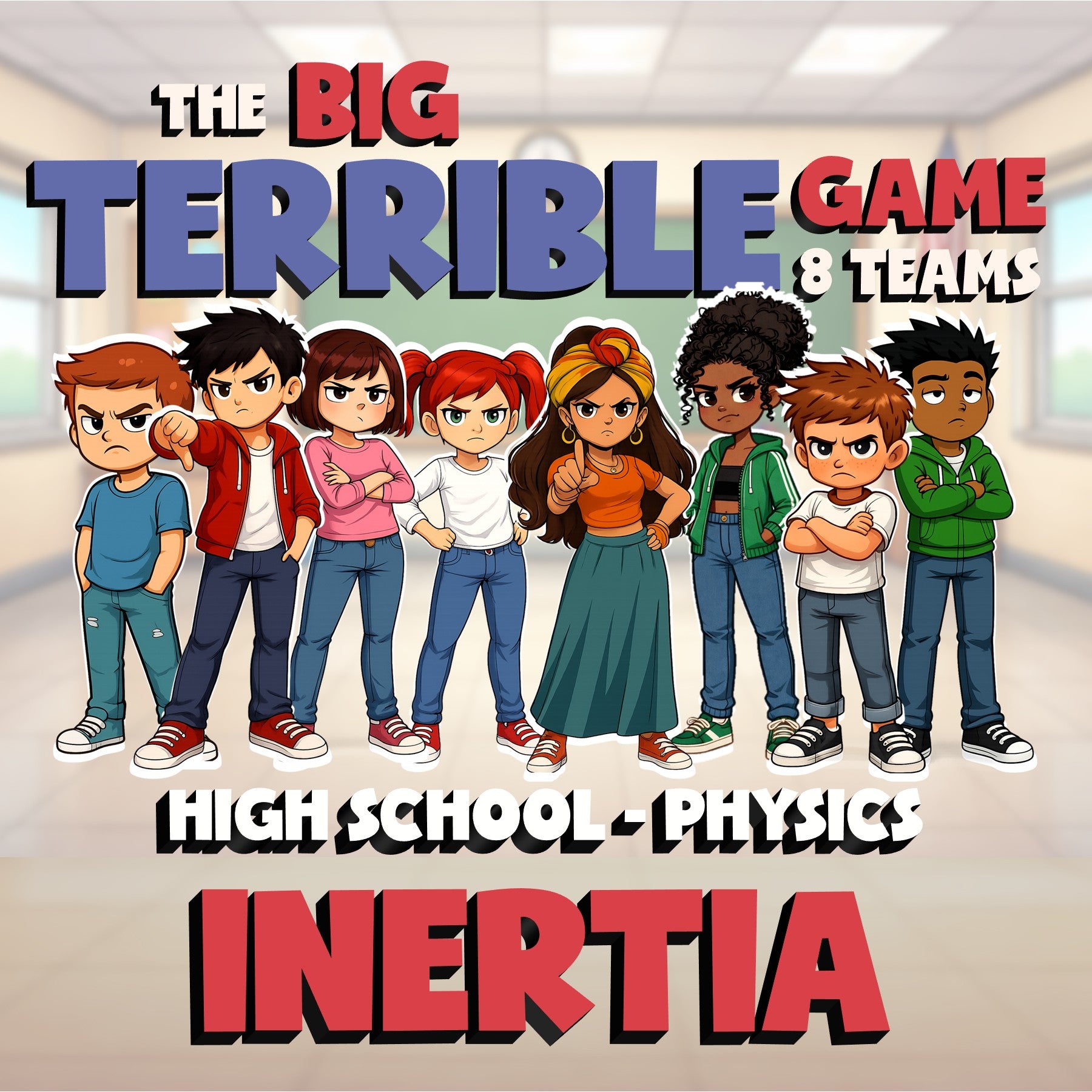 Inertia BIG TERRIBLE GAME - No Prep Physics Science Review Activity