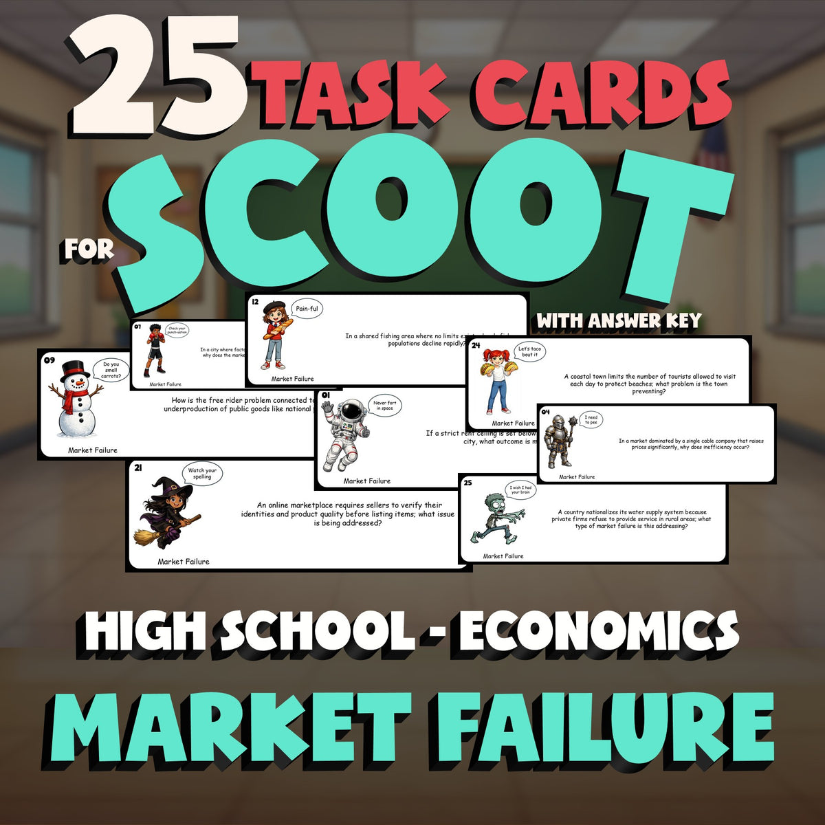 Market Failure SCOOT TASK CARDS Economics Game - No Prep Review Activity