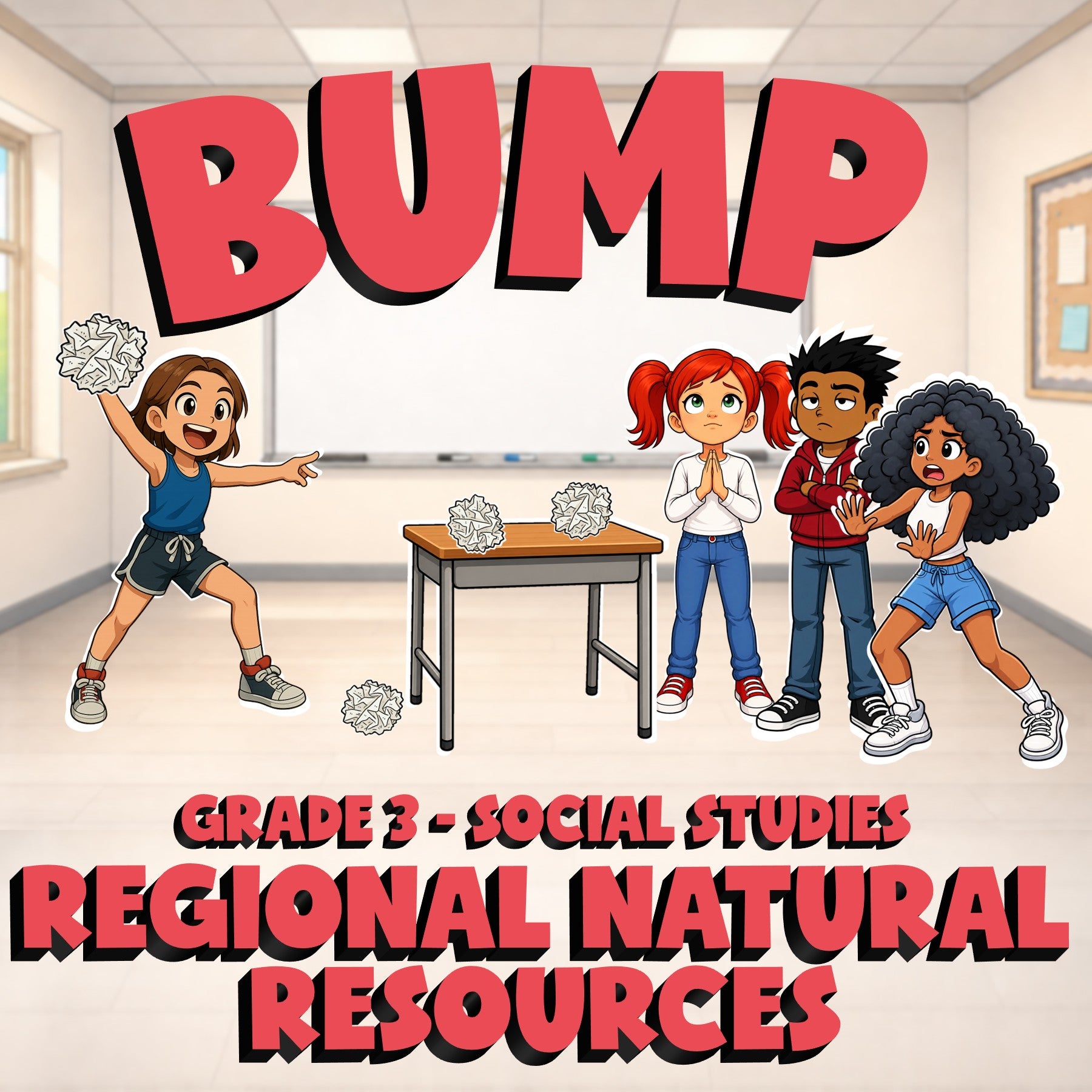 Regional Natural Resources BUMP Socials Game - No Prep Grade 3 Review Activity