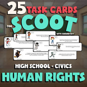 Human Rights SCOOT TASK CARDS Civics Game - No Prep Review Activity