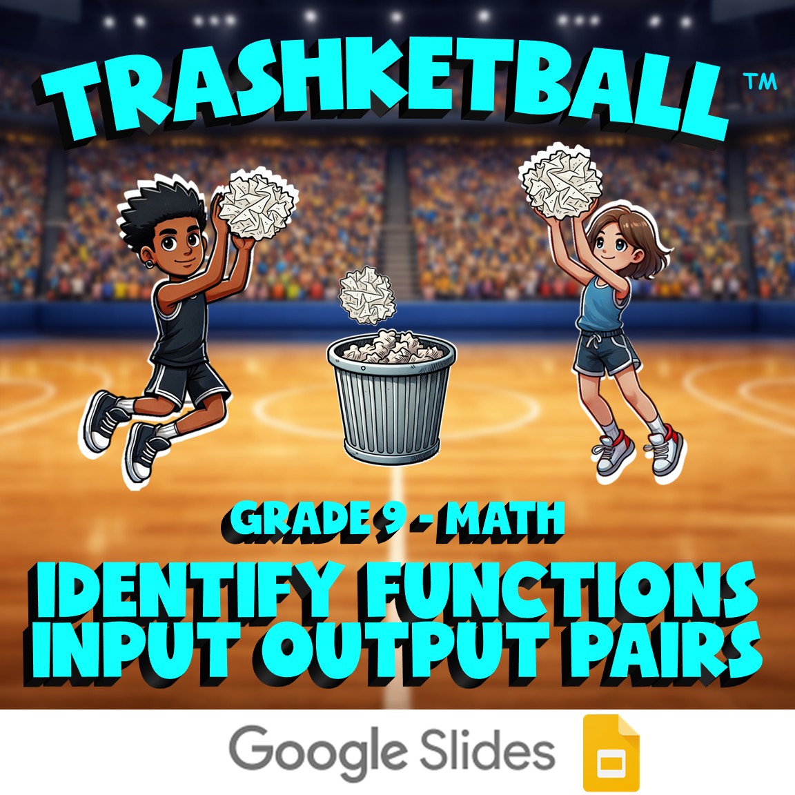 Identify Functions Input Output Pairs TRASHKETBALL Math Game - No Prep Grade 9