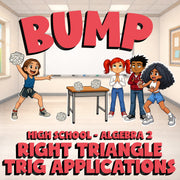 Right Triangle Trig Applications BUMP Math Game - No Prep Algebra 2 Review