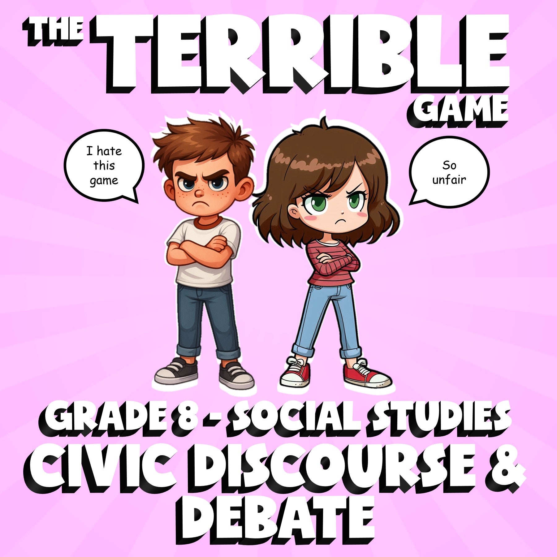 Civic Discourse & Debate THE TERRIBLE GAME - No Prep Grade 8 Socials Review