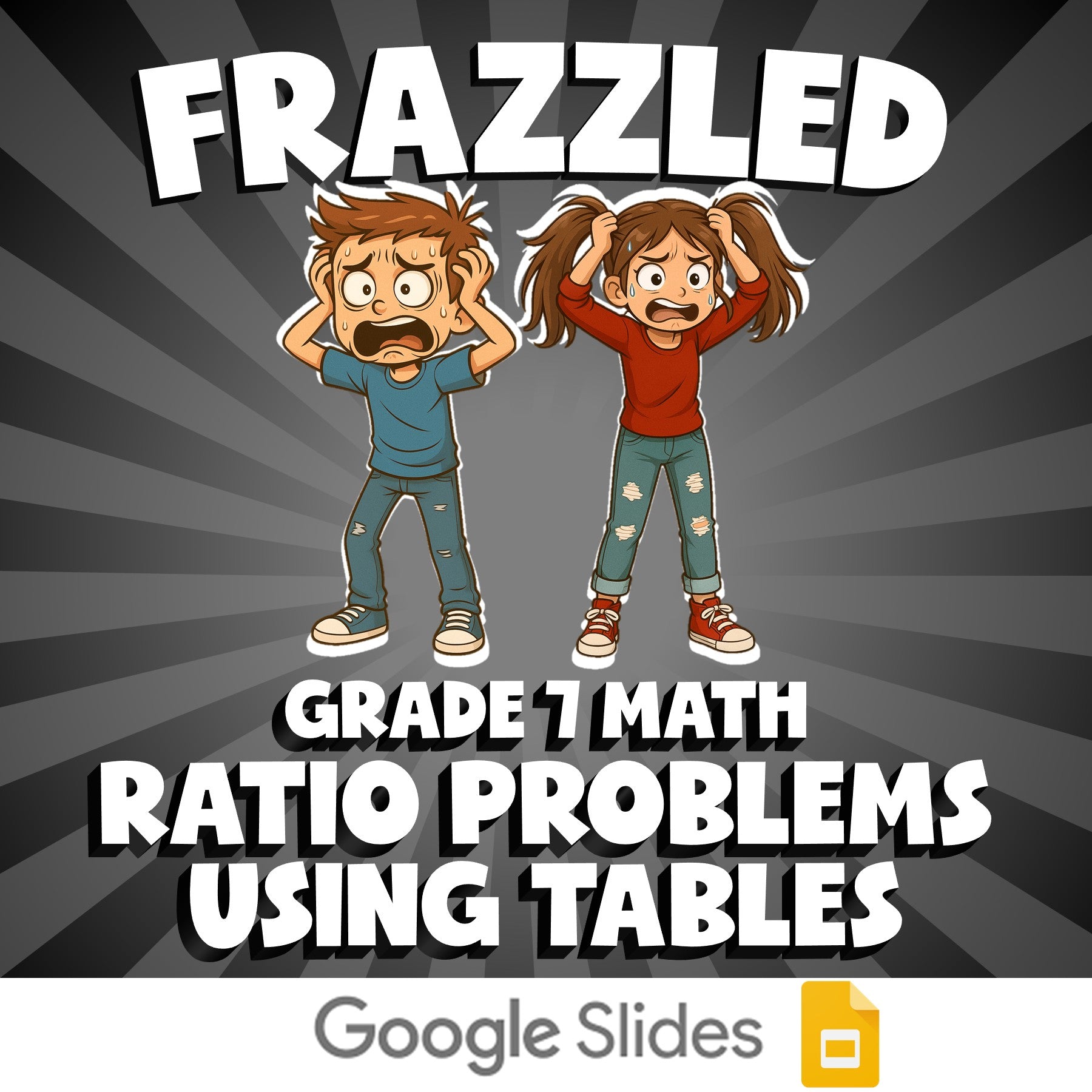 Ratio Problems Using Tables FRAZZLED Math Game - No Prep Grade 7 Review Activity