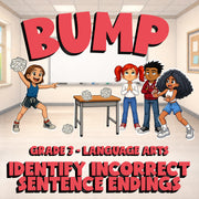 Identify Incorrect Sentence Endings BUMP ELA Game - No Prep Grade 3 Review