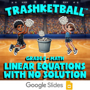 Linear Equations with No Solution TRASHKETBALL Math Game - No Prep Grade 8