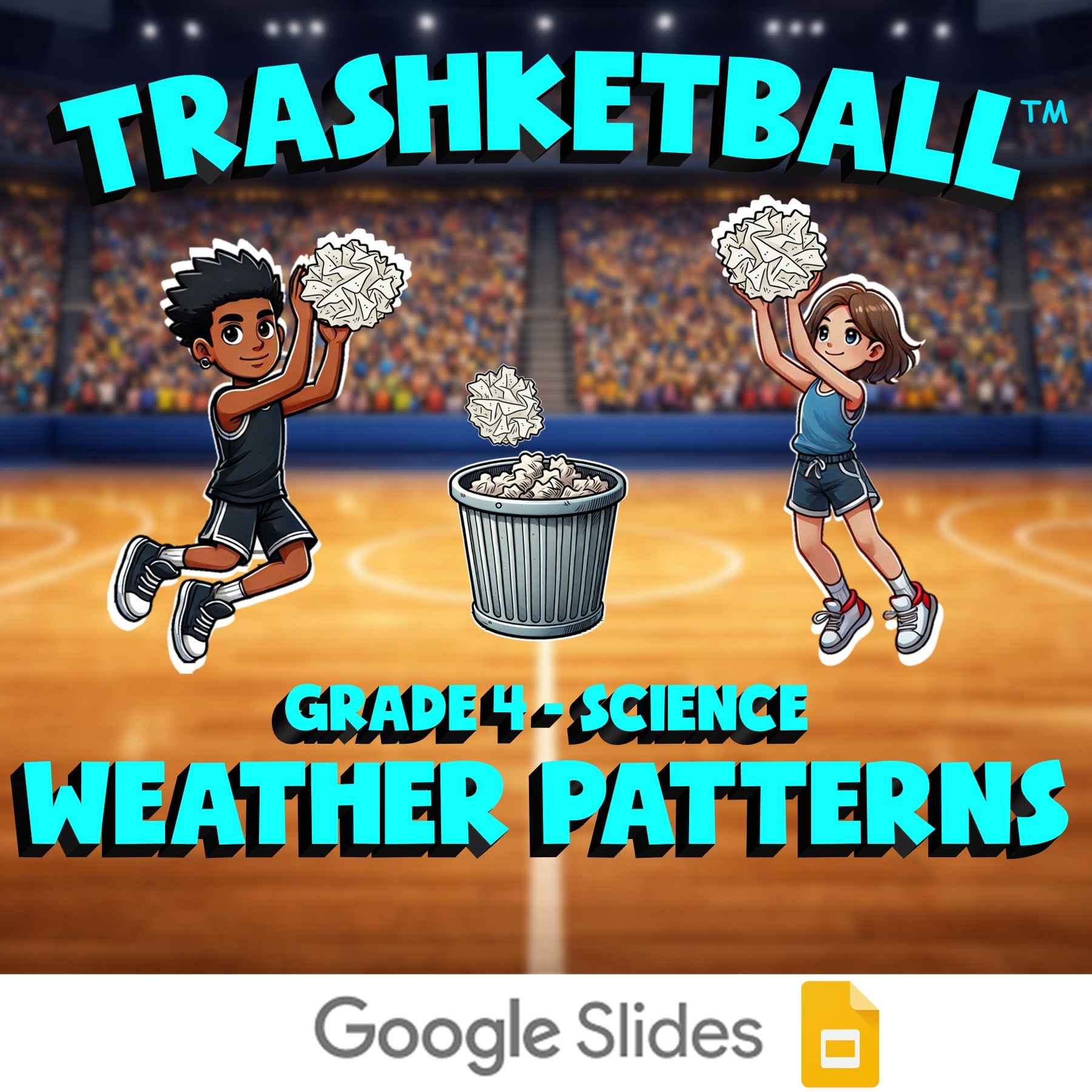 Weather Patterns TRASHKETBALL Science Game - No Prep Grade 4 Review Activity