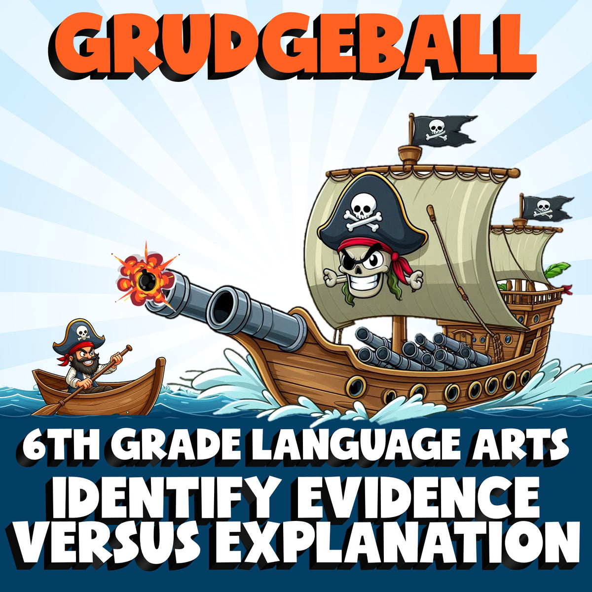 Identify Evidence Versus Explanation GRUDGEBALL ELA Game - No Prep Grade 6