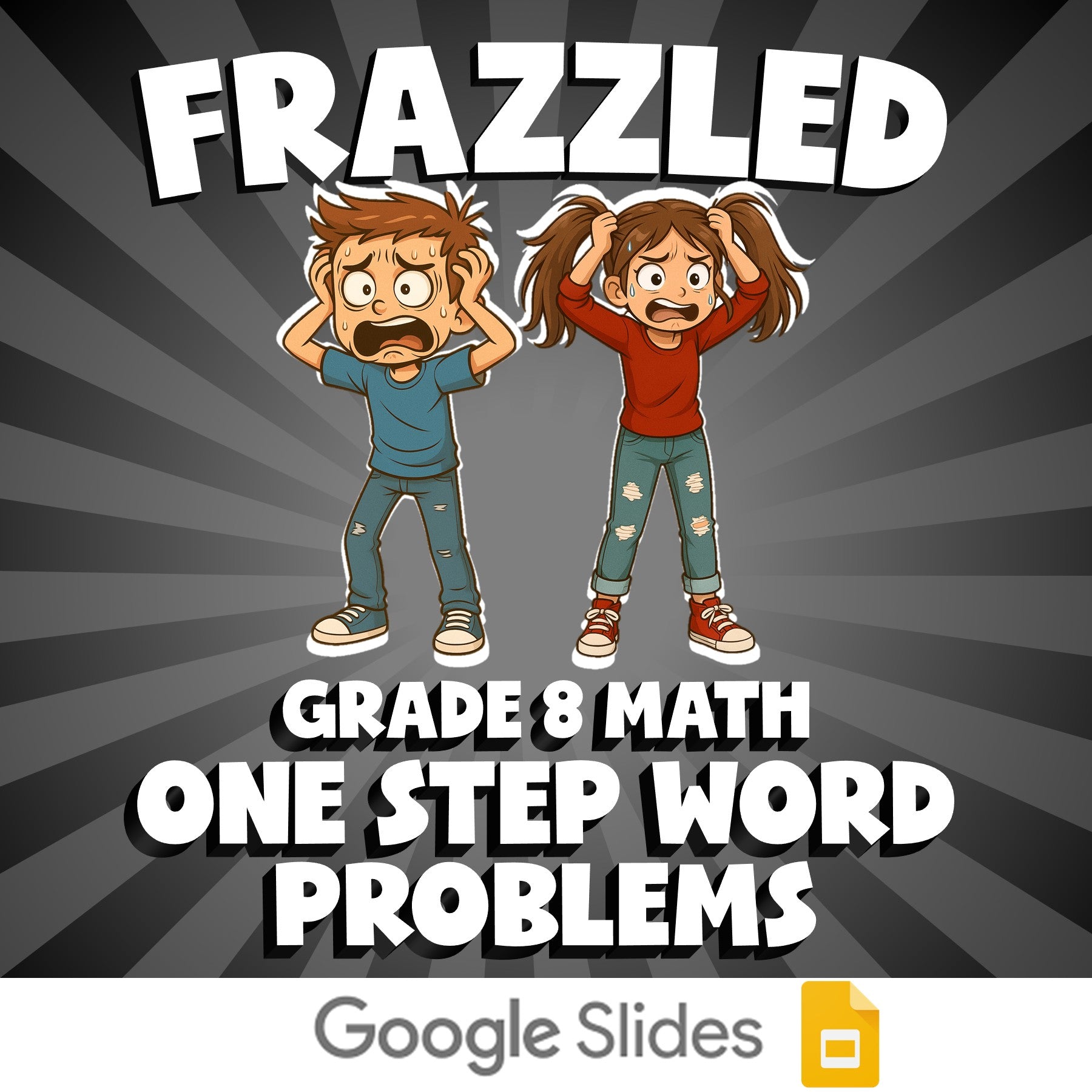 One Step Word Problems FRAZZLED Math Game - No Prep Grade 8 Review Activity