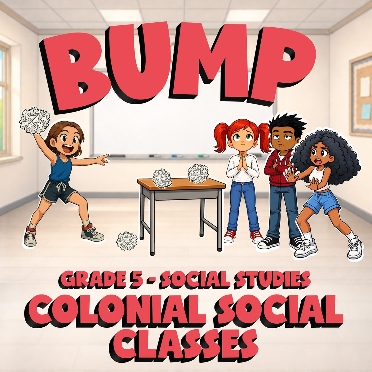 Colonial Social Classes BUMP Socials Game - No Prep Grade 5 Review Activity