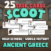 Ancient Greece SCOOT TASK CARDS Game - No Prep World History Review Activity