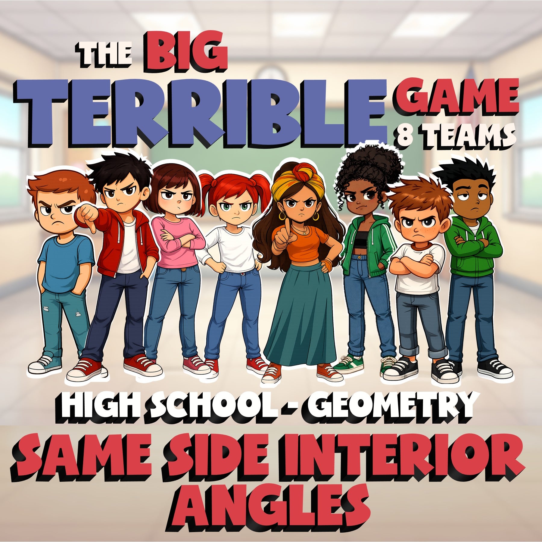Same Side Interior Angles BIG TERRIBLE GAME - No Prep Geometry Math Review