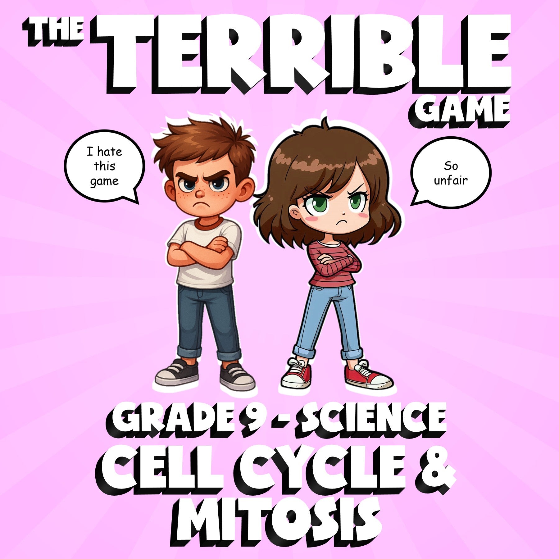 Cell Cycle & Mitosis THE TERRIBLE GAME - No Prep Grade 9 Science Review Activity