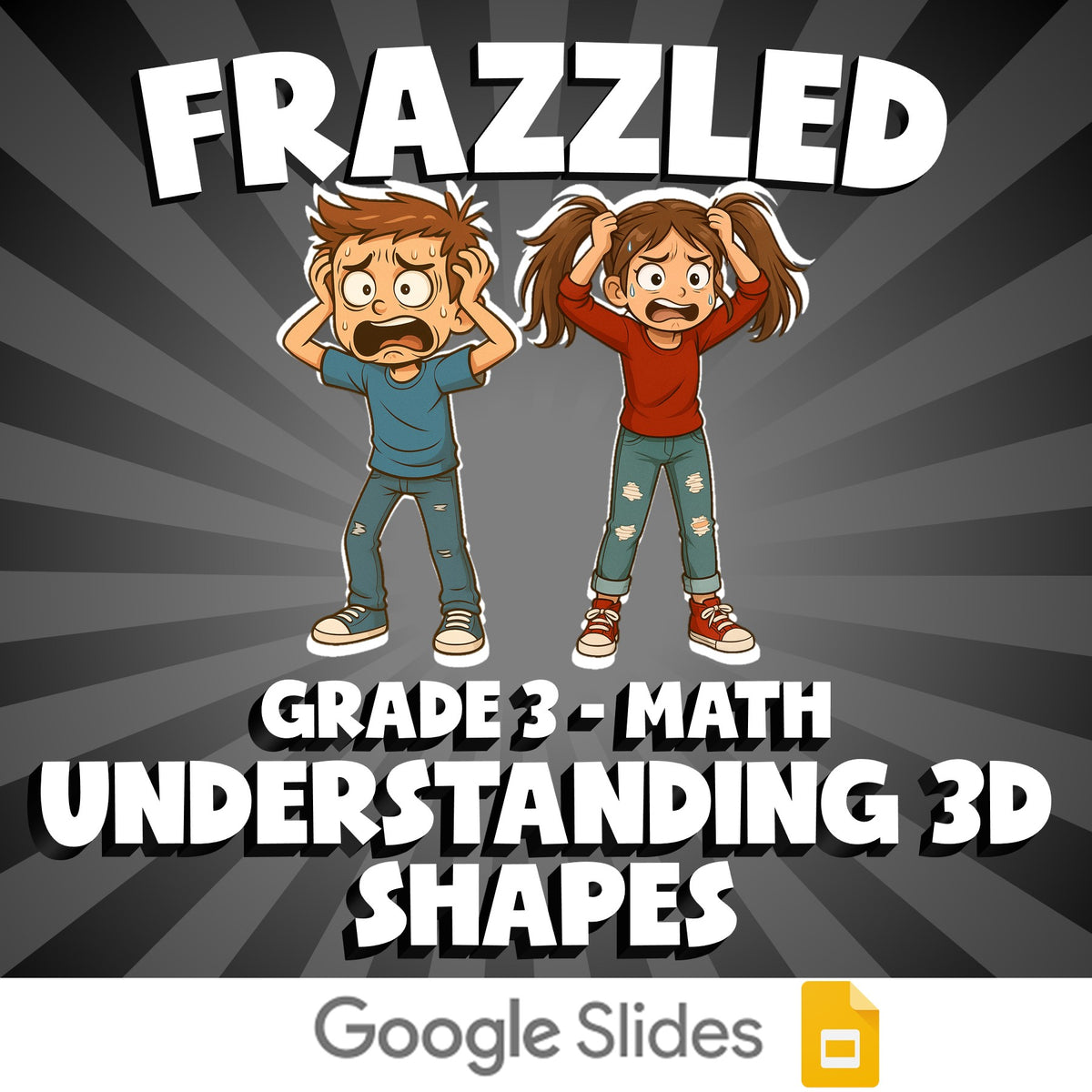 Understanding 3d Shapes FRAZZLED Math Game - No Prep Grade 3 Review Activity