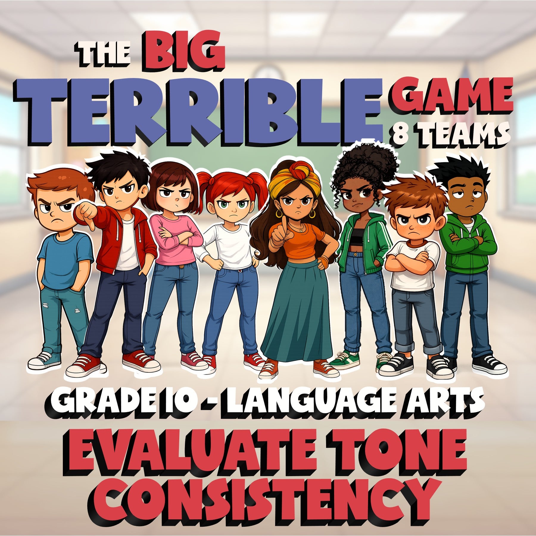 Evaluate Tone Consistency BIG TERRIBLE GAME - No Prep Grade 10 ELA Review