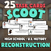 Reconstruction SCOOT TASK CARDS U.S. History Game - No Prep Review Activity