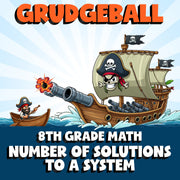 Number of Solutions to a System GRUDGEBALL Math Game - No Prep Grade 8 Review