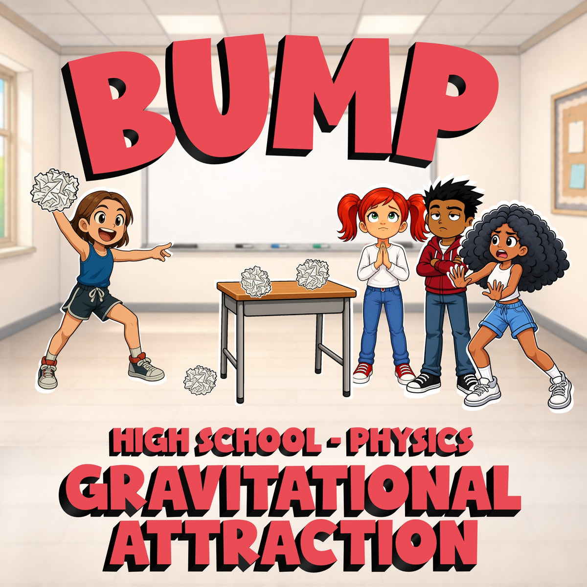 Gravitational Attraction BUMP Science Game - No Prep Physics Review Activity