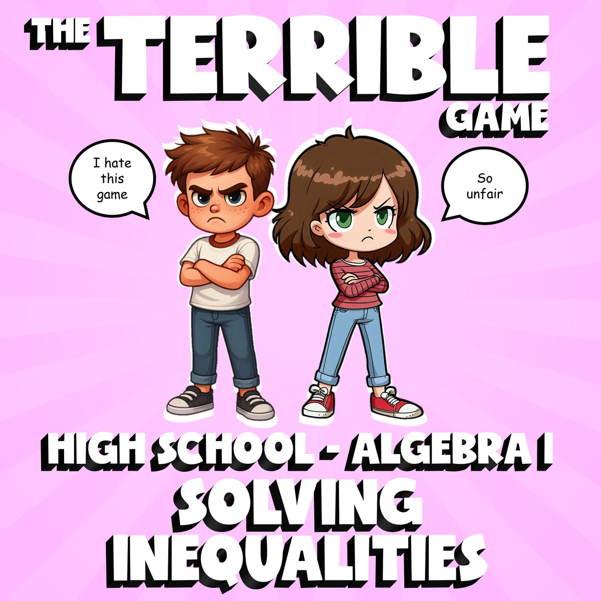 Solving Inequalities THE TERRIBLE GAME - No Prep Algebra 1 Math Review Activity
