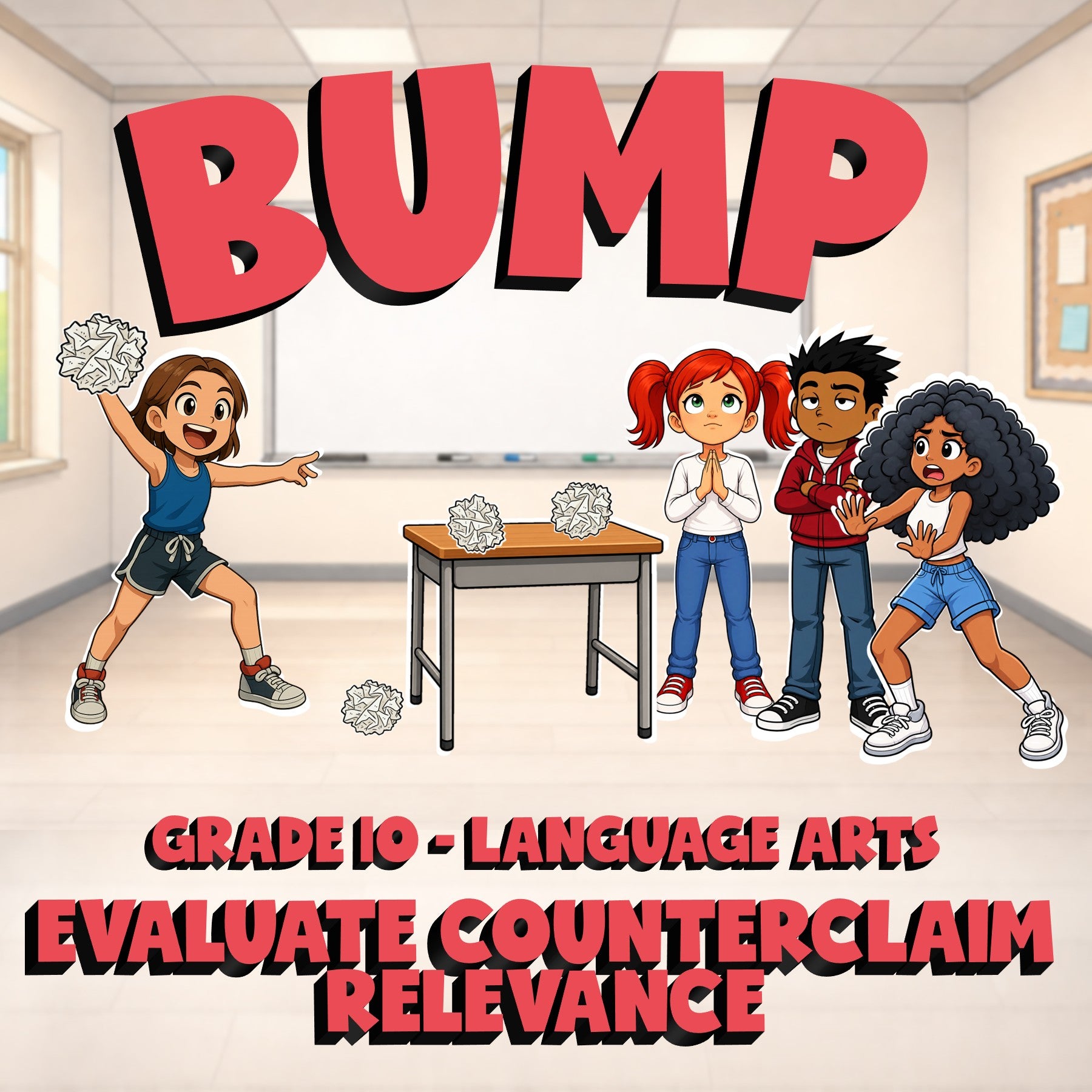 Evaluate Counterclaim Relevance BUMP ELA Game - No Prep Grade 10 Review Activity