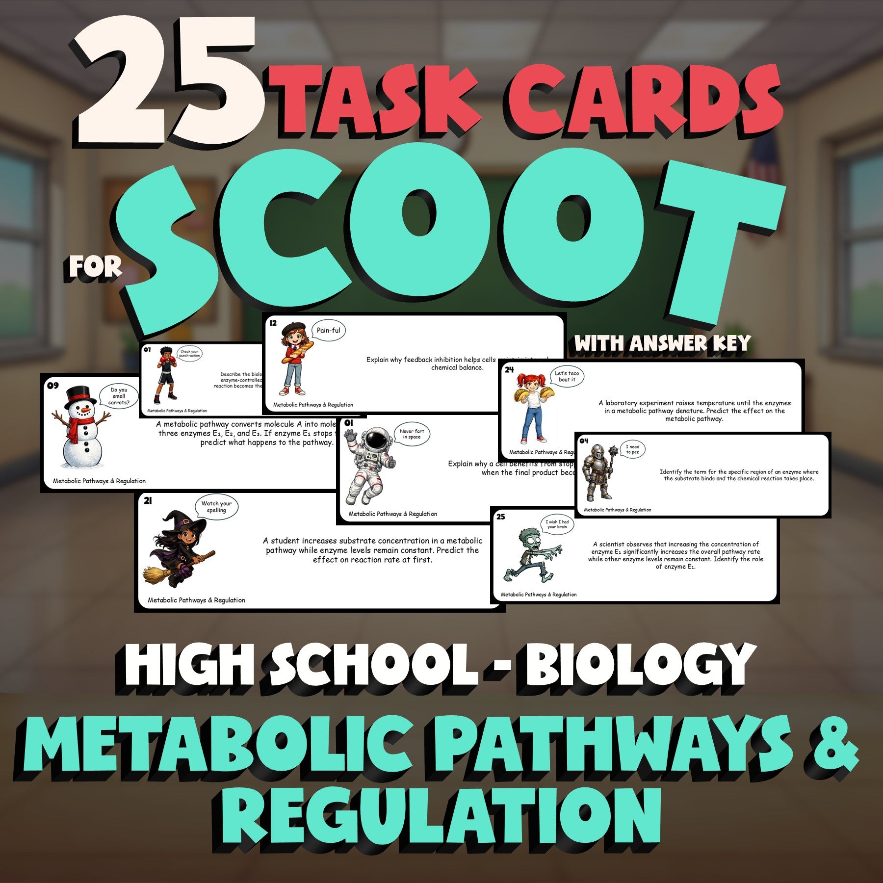 Metabolic Pathways & Regulation SCOOT TASK CARDS Science Game - No Prep Biology