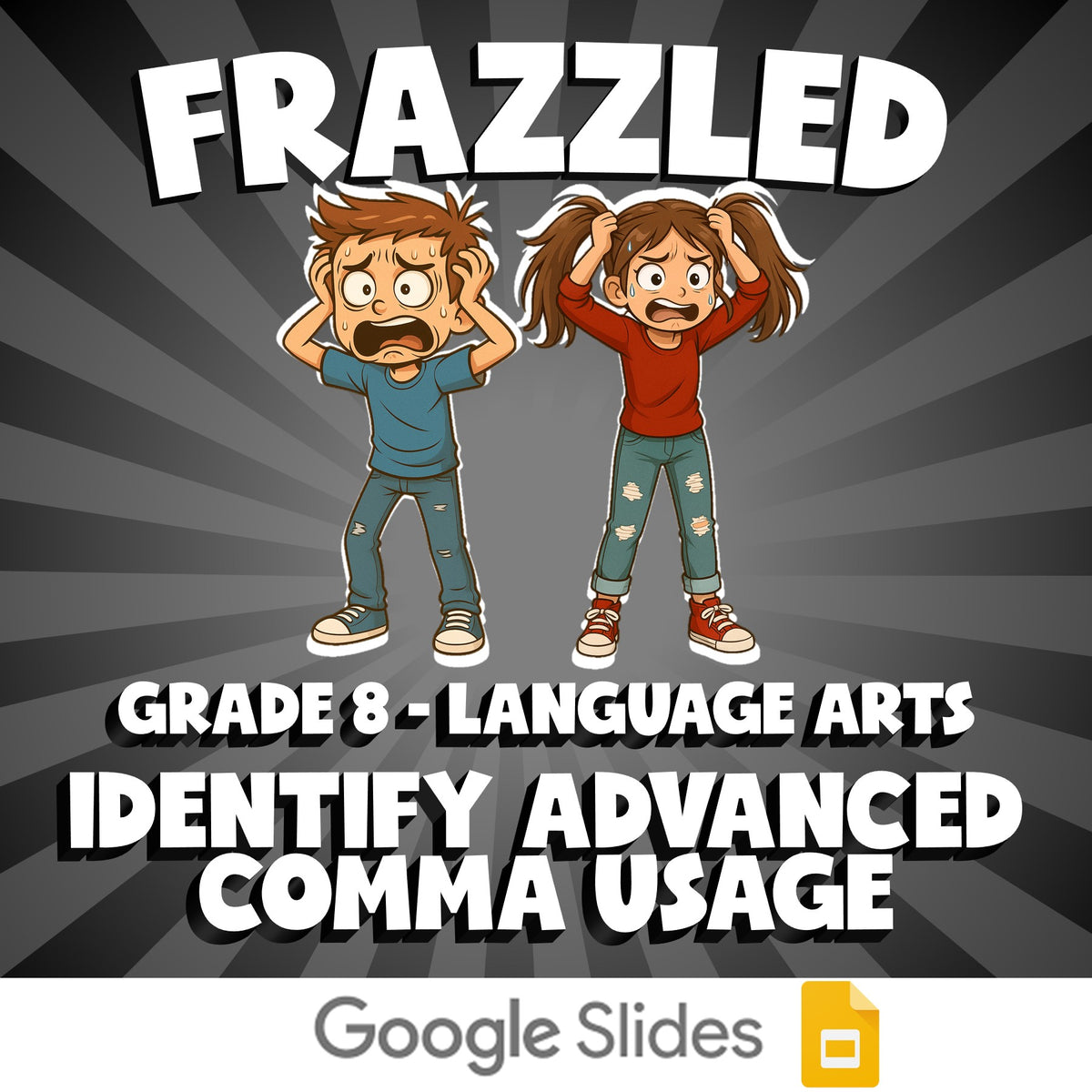 Identify Advanced Comma Usage FRAZZLED ELA Game - No Prep Grade 8 Review