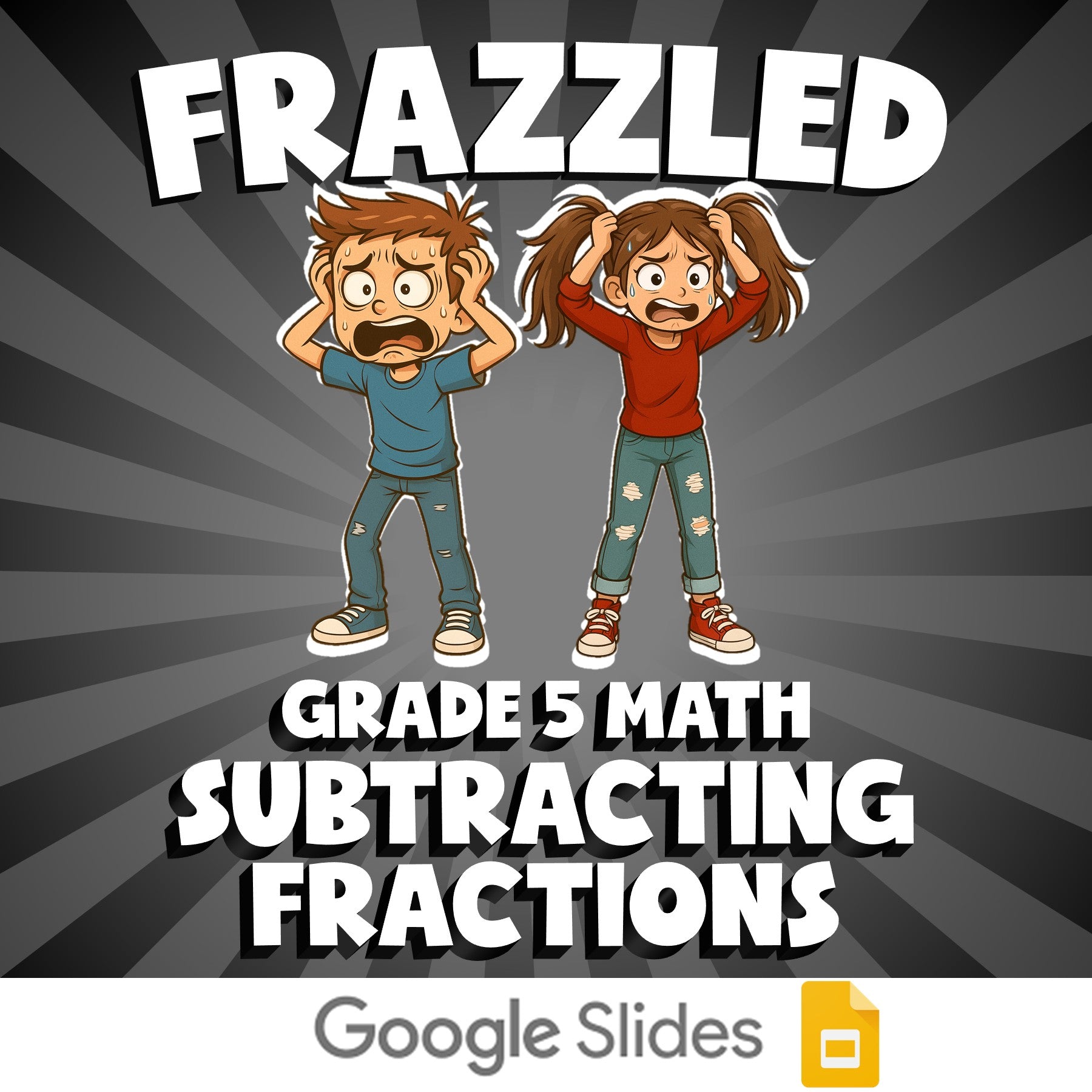 Subtracting Fractions FRAZZLED Math Game - No Prep Grade 5 Review Activity