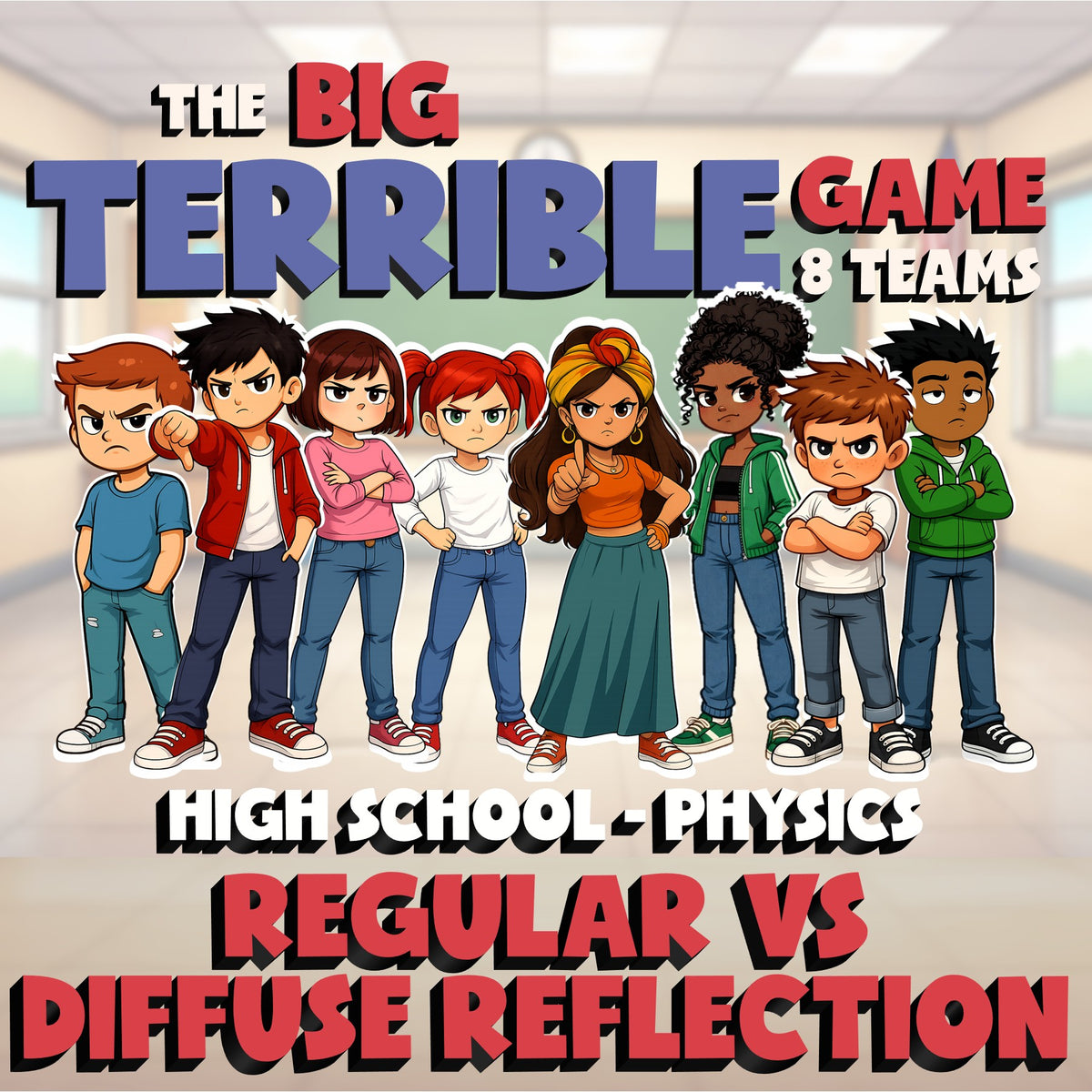 Regular vs Diffuse Reflection BIG TERRIBLE GAME - No Prep Physics Science Review