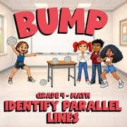 Identify Parallel Lines BUMP Math Game - No Prep Grade 4 Review Activity