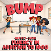 Fluency in Addition to 1000 BUMP Math Game - No Prep Grade 3 Review Activity