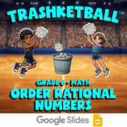Order Rational Numbers TRASHKETBALL Math Game - No Prep Grade 6 Review Activity