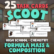Formula Mass & Composition SCOOT TASK CARDS Science Game - No Prep Chemistry