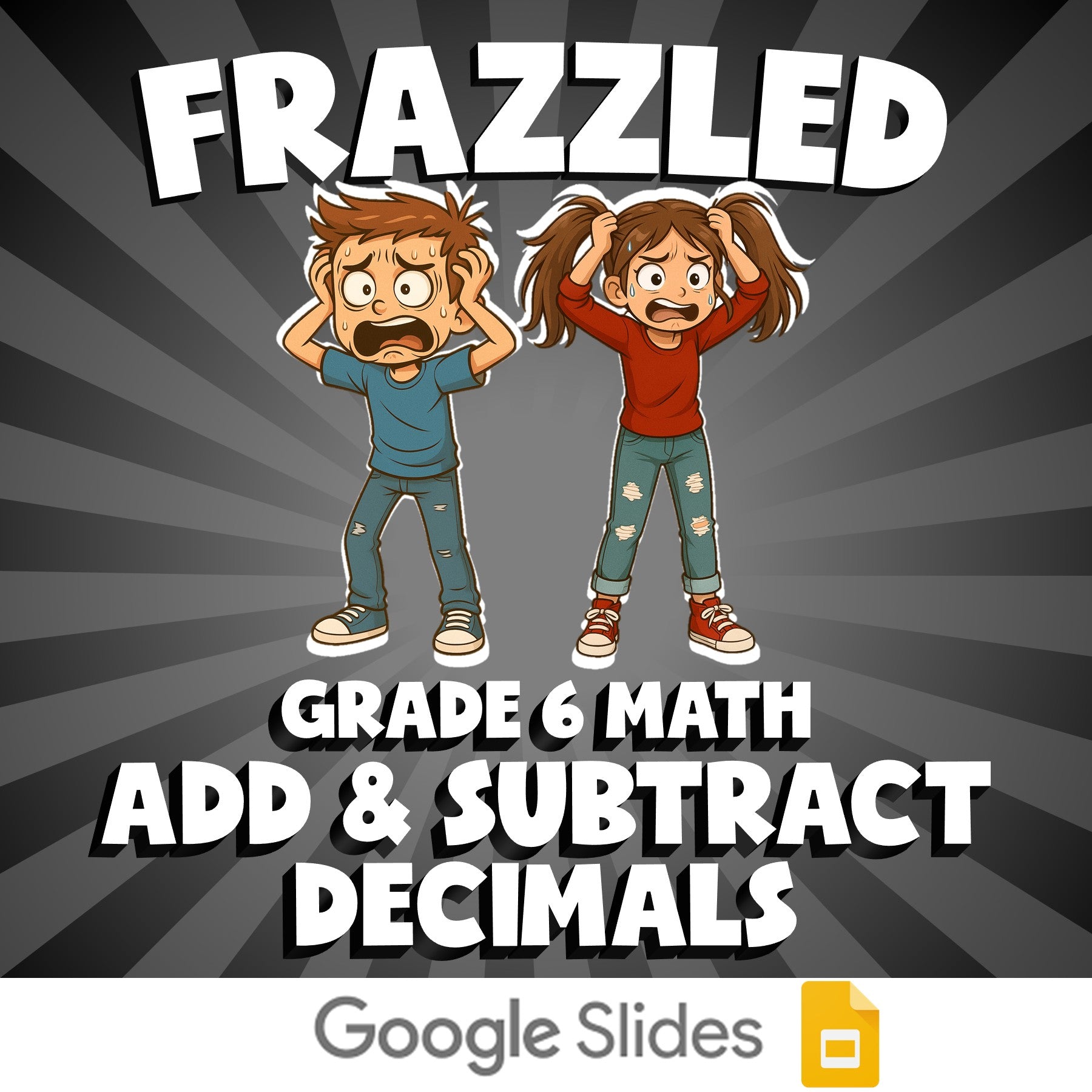 Add & Subtract Decimals FRAZZLED Math Game - No Prep Grade 6 Review Activity
