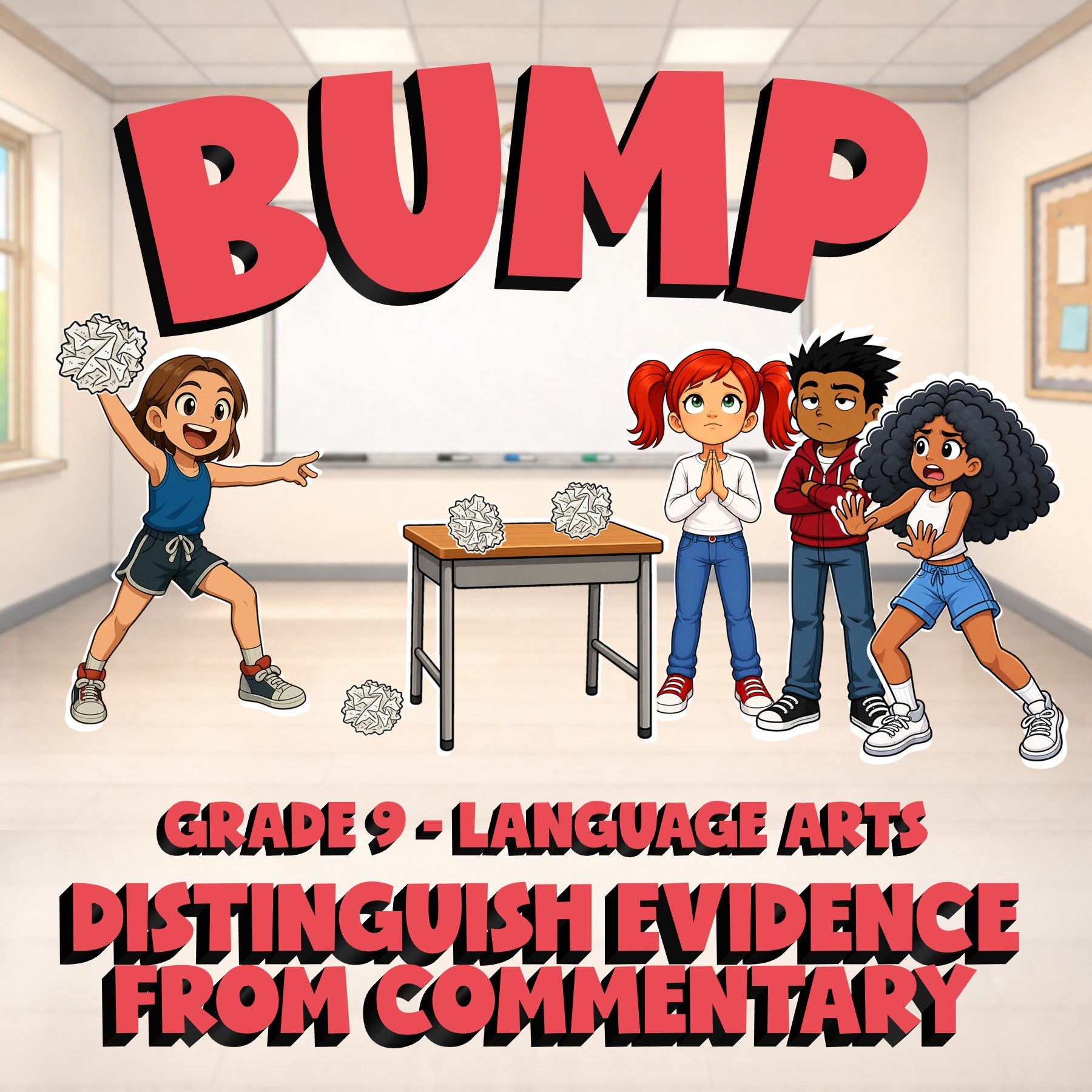 Distinguish Evidence from Commentary BUMP ELA Game - No Prep Grade 9 Review