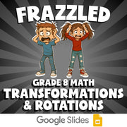 Transformations & Rotations FRAZZLED Math Game - No Prep Grade 8 Review Activity