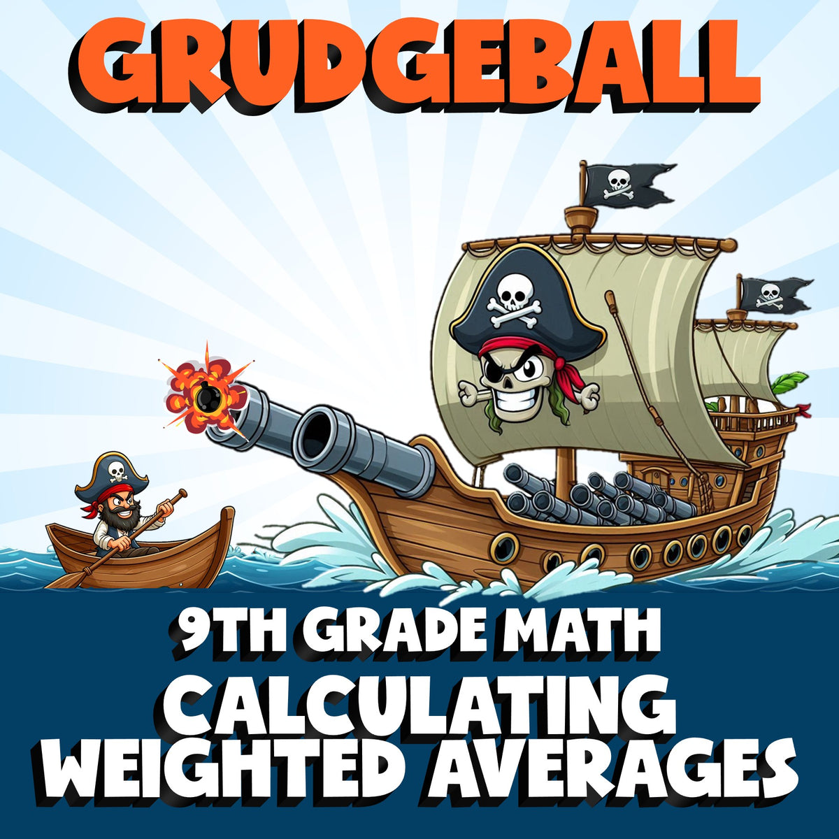 Calculating Weighted Averages GRUDGEBALL Math Game - No Prep Grade 9 Review