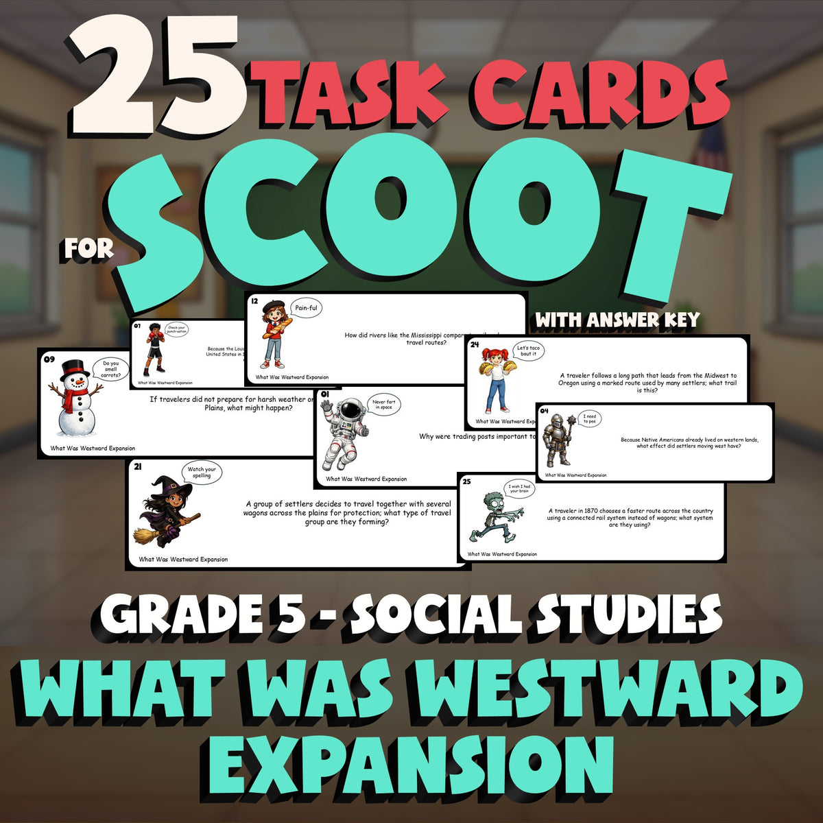 What Was Westward Expansion SCOOT TASK CARDS Socials Game - No Prep Grade 5