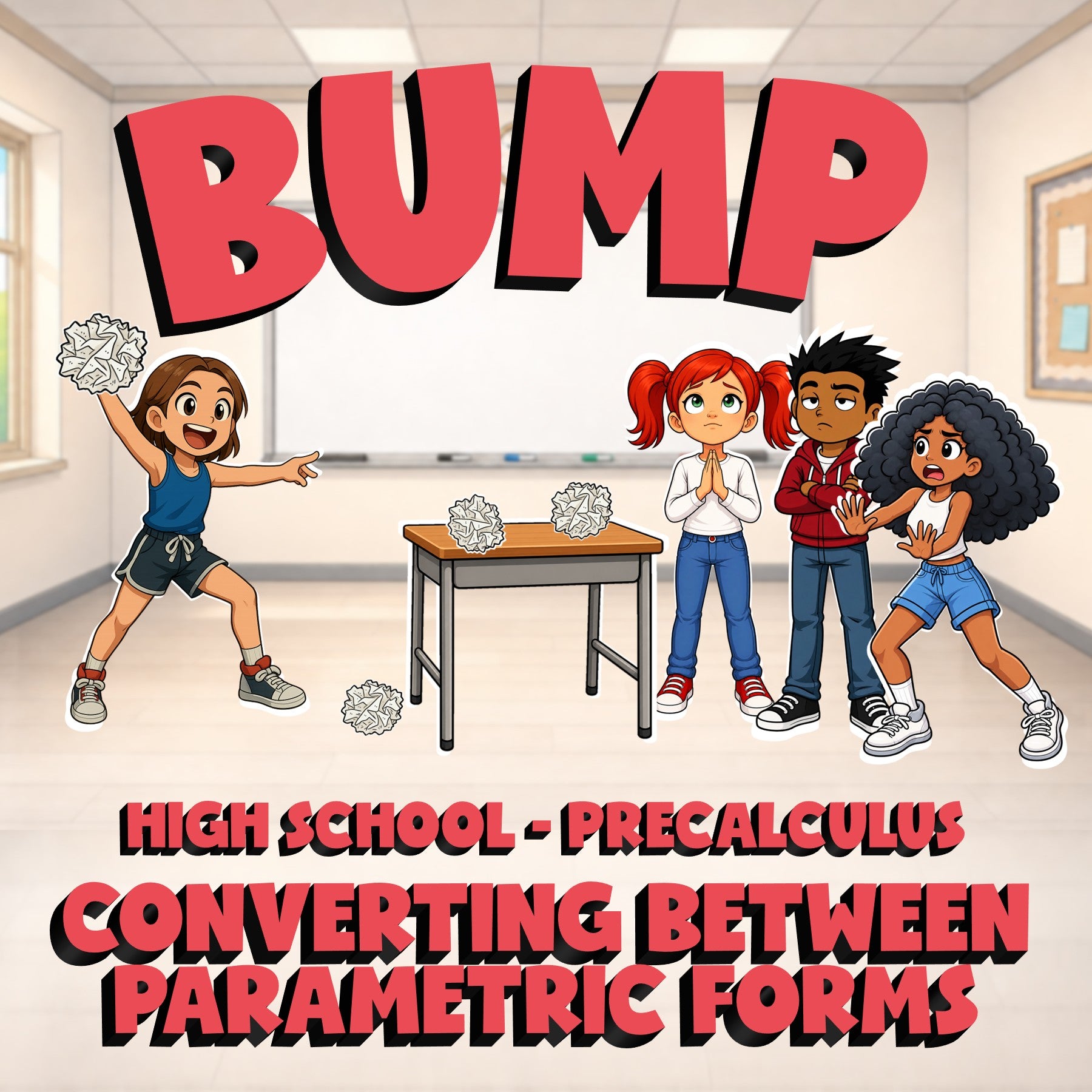 Converting Between Parametric Forms BUMP Math Game - No Prep PreCalculus Review